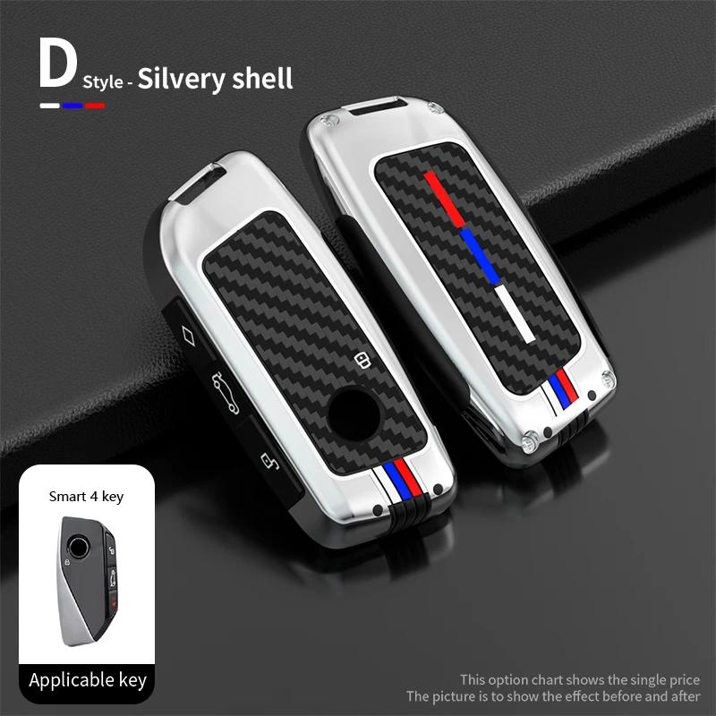 Car Zinc Alloy Key Case Cover Holder For BMW Energy Ix XM I7 X7 7 Series Smart Remote Key Protective Shell Accessories 2023