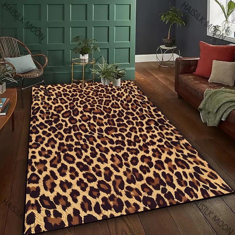 New To Colorful Leopard Theme Printed Carpet! Anti-slip Sound Insulation, Living Room Bedroom Entrance Door Mat Sofa Rugs Gifts