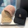 Womens Fashion Lamb Autumnwinter 2025 Baseball Cap Adjustable Fleecelined Casual Versatile Hat