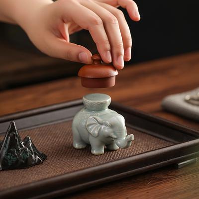 Creative Elephant Lid Holder Ceramic Tea Pet Tea Set Accessories Tea Table Decoration Unique Home Office