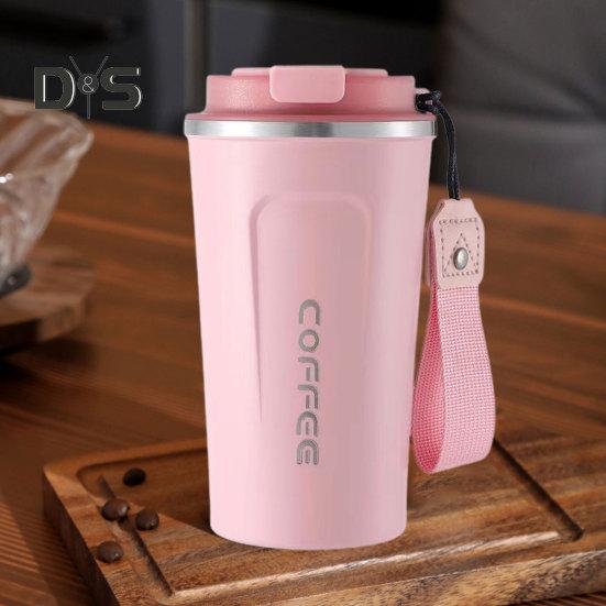 510ML Travel Coffee Mug Spill Proof with Seal Lid Insulated Eco-friendly Easy One-handed Drinking Stainless Steel Cup