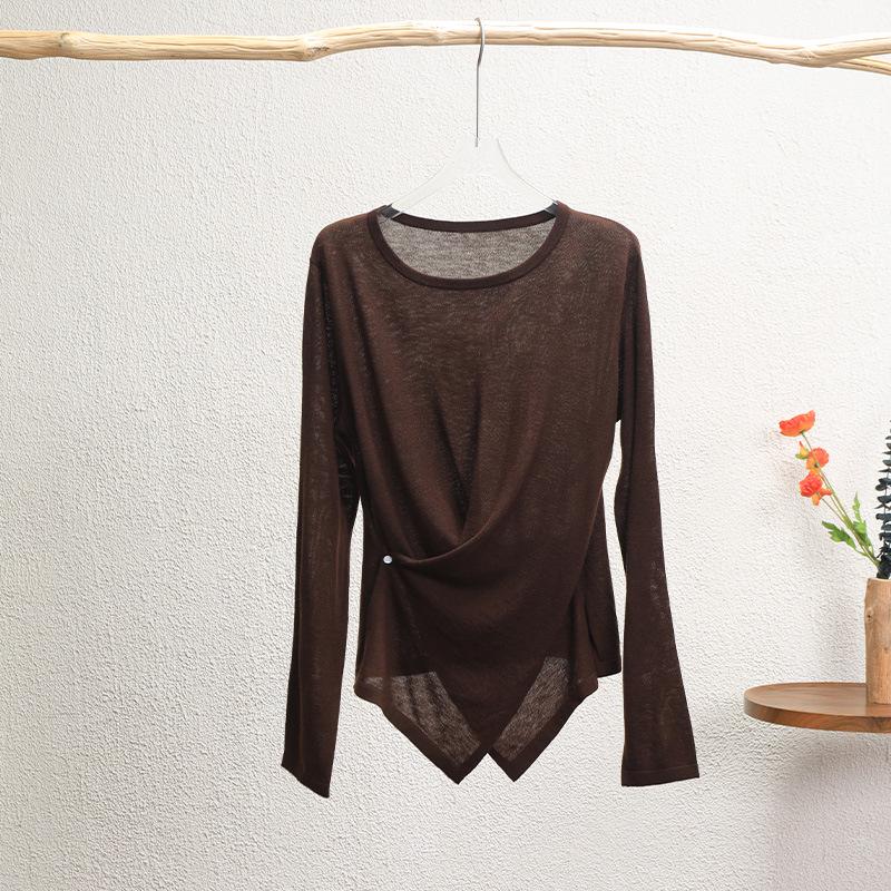 Autumn/Winter Slimming Round Neck Wool Knitwear Top