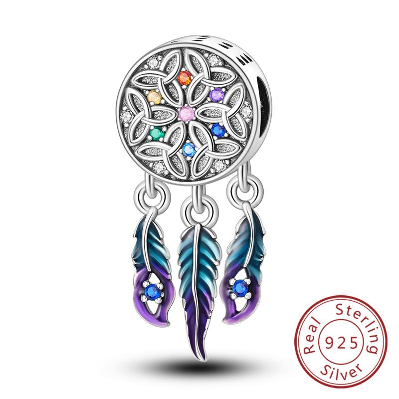 Copper Charms Beads Love Heart Lucky Stars Plane Blue Zircon Charms Pendants Fit Bracelet Charm Women Jewelry