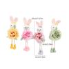 Easter Bunny Decor Cute Rabbit With Flower Hanging Ornaments For Tabletop Mantel Holiday Home Party Table Decorations Gift