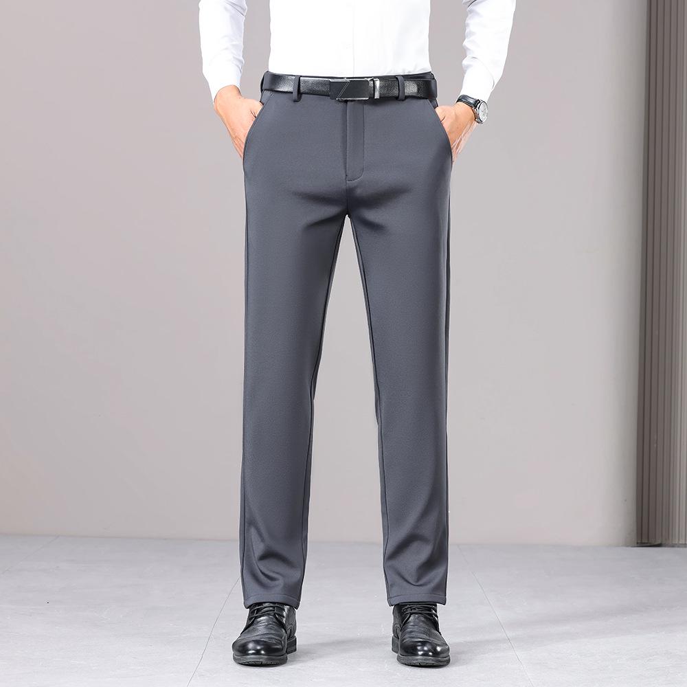Autumn & Winter Men's Wool Business Trousers: Versatile Stretch Dress Pants for Work, Commute, or Casual Wear