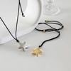 Star Pendant Collar Necklace Adjustable Black Rope Choker Necklace Jewelry