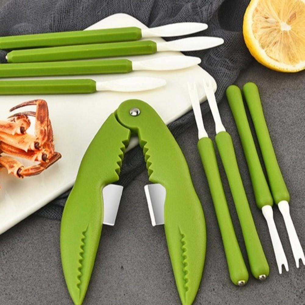 9pcs/set Efficient Lobster Cracker Plastic Crab Claws Sheller Crab Peel Tool Lobster Clamp  Seafood