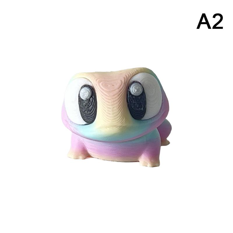 3D Printed Multi-Jointed Frog Cartoon Cemetery Frog Poseable Big-Eyed Frog Decor Statue Desktop Decoration Ornament Mini Gift