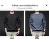 Men's German Fleece Unisex Sweatshirt - Solid Color, Round Neck, Autumn/Winter Collection