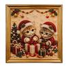 Faux Pearl Painting Kit for Adults Christmas Cat Art with Frame, Kitty DIY Embroidery Kit, 3D Bead Wall Craft Adults, Handmade Home Holiday
