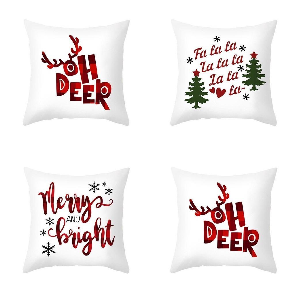 Festive Christmas Pillow Case Cushion Cover Featuring Adorable Reindeer Design