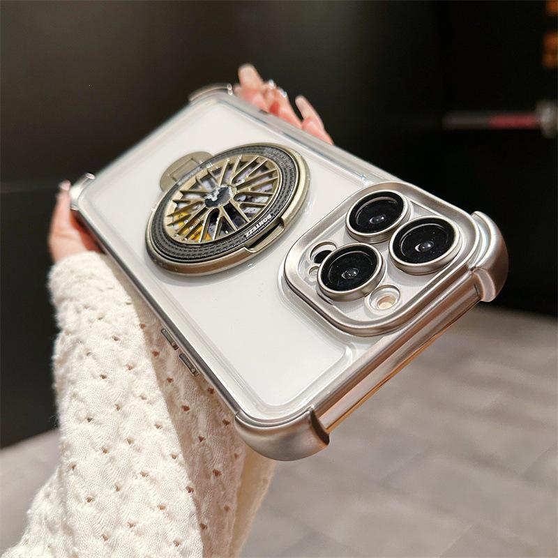 

iPhone 15 Drop-Proof Electroplated Case with Stand - For 14 Pro Max and 13 15 Plus