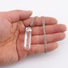 European & American Style Natural White Crystal Column Pendant Necklace for Women - Long Crystal Bar Design (N776)