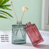 High-Value Vertical Stripe Large Capacity Glass Aromatherapy Bottle with Diffuser Sticks for Creative Home Decoration.