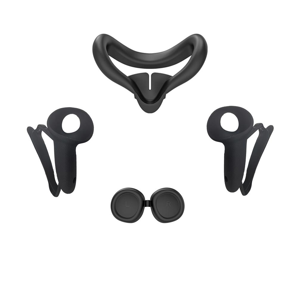 Anti Sweat Silicone Face Cover Lens Cover & Controllers Case Set For Meta Quest 3 VR Accessories Protection