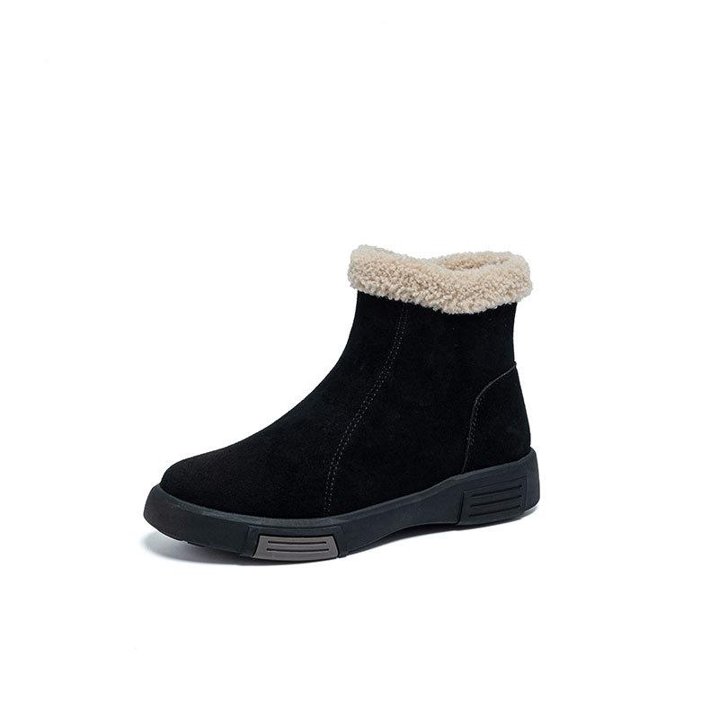

Универсальные зимние ботинки, Нескользящие и теплые хлопковые ботинки, Повседневные ботильоны на флисе и Модная женская обувь 40 чёрный