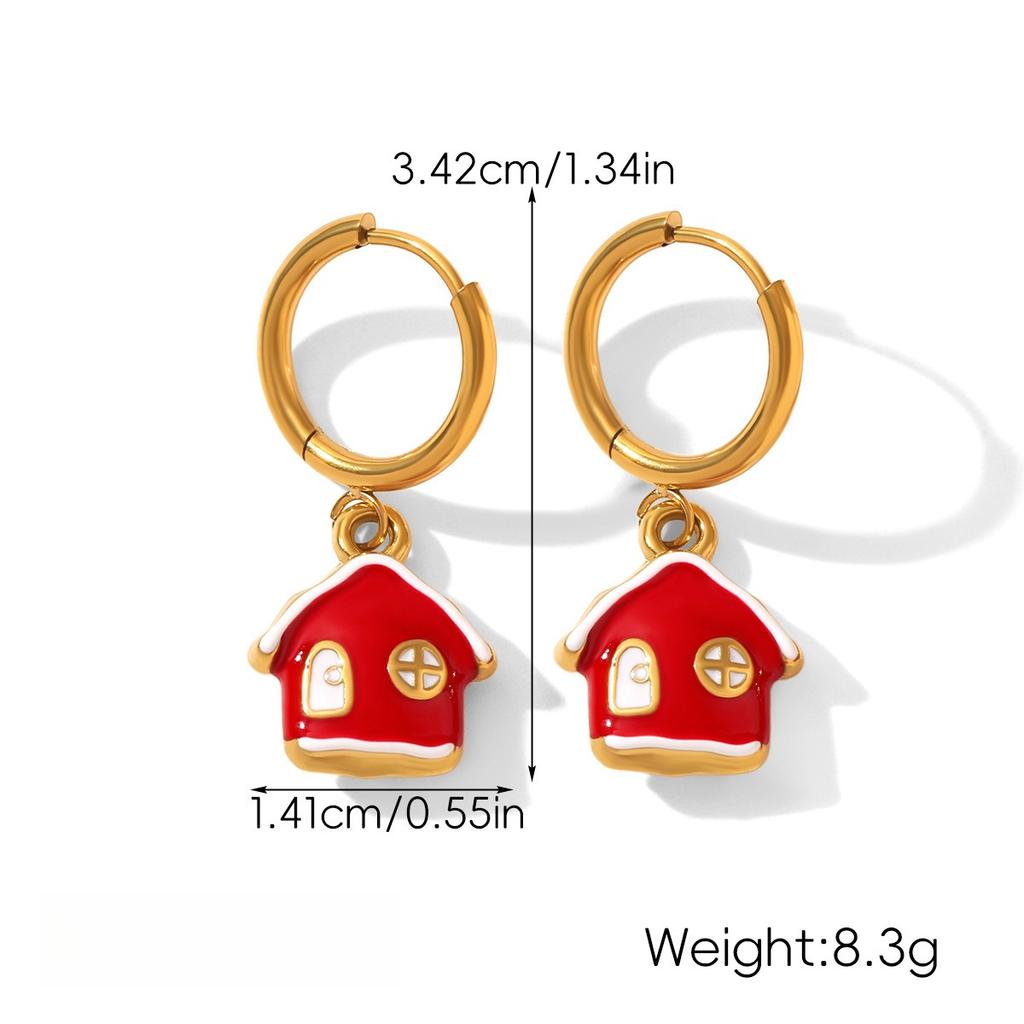 Yori Hot Style Stainless Steel Christmas Earrings 2025 Women Stainless Steel Trendy Golden PVD Waterproof Jewelry Gift