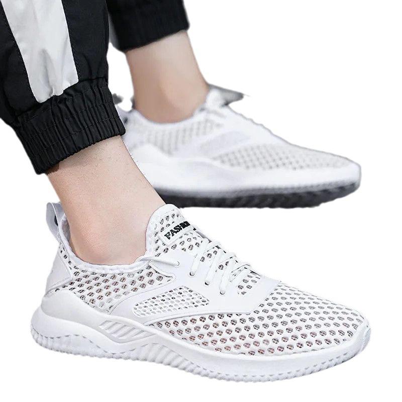 Men's Shoes Mesh Shoes 2025 Spring and Summer New Trendy Men's Casual Fly-woven Running Shoes Breathable Soft-soled Sports Shoes
