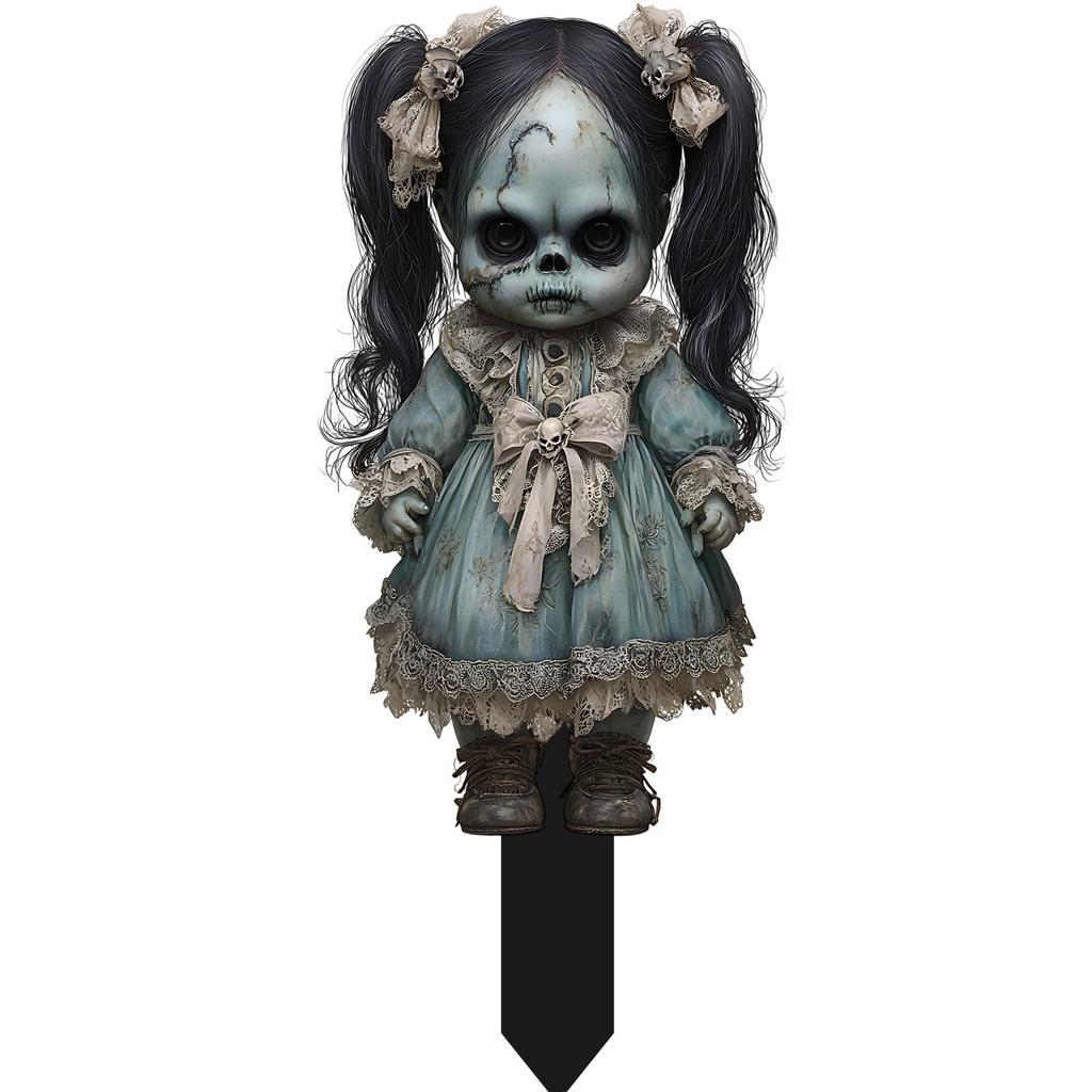 Hororové nádvoří podlahové ozdoby, dekorativní hororové rekvizity strašáka vhodné pro halloweenskou dekoraci 2D ozdoby