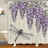 Vintage Moth & Floral Sketch Waterproof Shower Curtain for Bathroom Decor