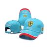 Chapéu de Corrida Ferrari Carro Esportivo Equipe F1 Bordado Azul-Ciano Boné de Basebol
