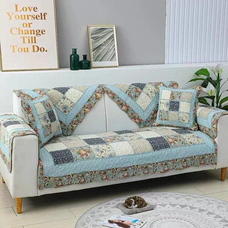 Modular Machine Washable Sofa Mat Hot Selling Anti Slip Minimalist All-season Universal Cushion Pastoral Floral Cushion