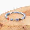 Jbans Classic Gold Brass Point Aqua Blue Cut Agate Gemstone Bracelet (C2501Ac1246_Bl)