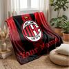 AC Mailand Benutzerdefinierter Name Text Flanelldecke Fußball Logo Personalisierte Fleece-Kuscheldecke Besonderes Geschenk für Sofa Schlafzimmer Zuhause