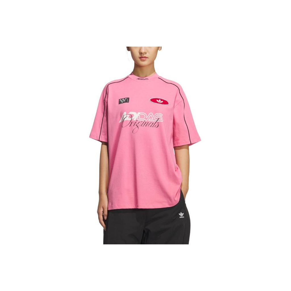 adidas Originals Moto Gfx T-Shirt Fashion Comfortable Sports Short Sleeve Ss25 Drop Shoulder T-Shirt Women Tops KG6679