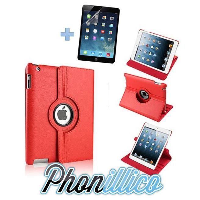 iPad Air 2/1 Case - Phonillico - Red - 360 Hard Case - Plastic Film - Multi-positions
