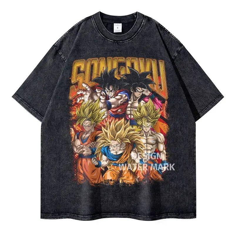 Vintage Washed Dragon Ball Broly Anime T-shirt Man Women Short Sleeve Tee Streetwear Loose Casual Tops Summer Y2k 2026 Oversized