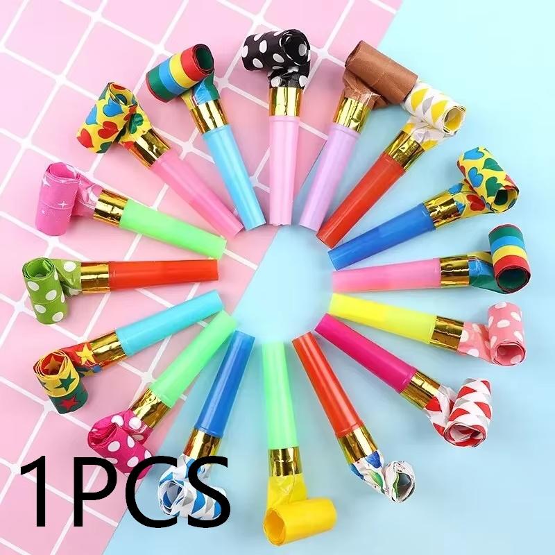 Colorful Whistles Toy Funny Toy Children Blowing Dragon Whistle Blow Roll Toys Baby Party Games Birthday Gifts Toddler Toy