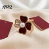 Vintage Clover Scarf Accessory Four-Leaf Ring Rhinestone Slide Elegant Buckle Faux Pearl Holder for Women Shirts Shawls Neckerchiefs Secure Fit Clip