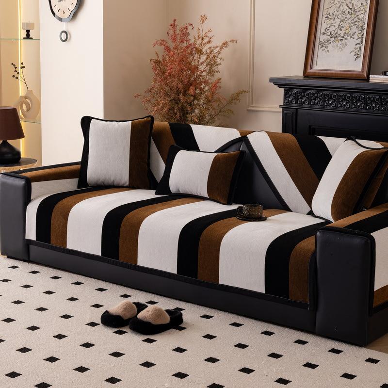 Gerade Reihe Sofakissen Universal Rutschfest Leichter Luxus Chenille Sofakissen Wohnzimmer Premium Sofabezug Stoff Sitzkissen