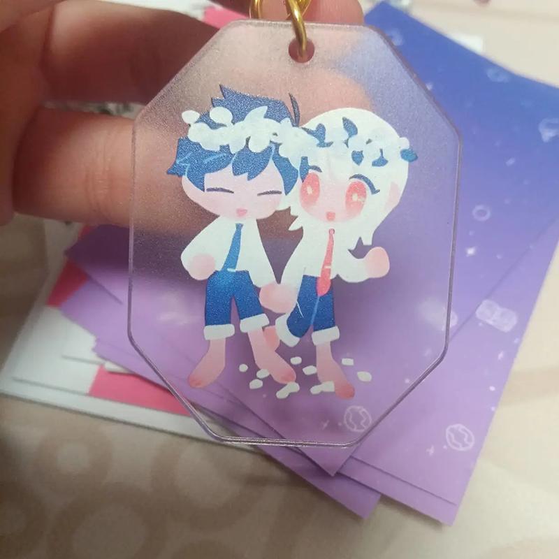 Game Saihate Station Harunatsufuyu Haru Shion Tachinami Cosplay Keychain Cartoon Acrylic Pendant Keyring Accessories