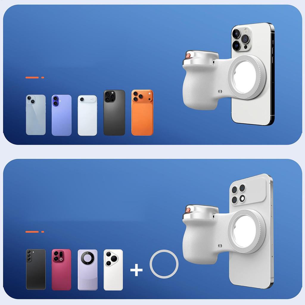 Magnetic Rotatable Camera Grip Wireless Selfie Handle With Shutter Travel Outdoor Sports Photography For Smartphone, Men Women