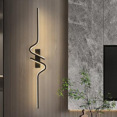 LED Wall Lamp Black 60/80/100cm Warm Light Wall Switch Indoor Decorative For Bedroom Hallway Living Room Sofa Background Lamps