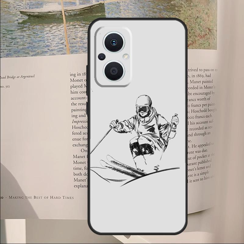 Skiing Snow Snowboard Ski Cover For OPPO Reno 11F 12F 13F 14F 14 10 11 13 Pro 7 8 Lite OPPO Find X8 X6 X5 X9 Pro Case