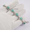 Turquoise 925 Sterling Silver Bracelet: Handmade Oval Gemstone Jewelry