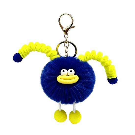 Schoolbag Accessories Sausage Mouth Creature Plush Keychain, Cartoon Fuzzy Ball Keyring Pendant, Stuffed Doll Toy Decorative Keychain for Handbags