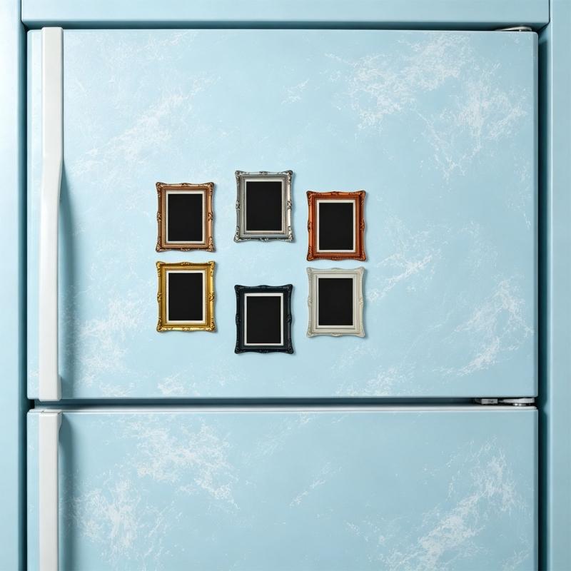 Retro Photo Frame Fridge Magnets Magnetic Picture Frame for Refrigerator for Photos,Paintings,DIY Specimens Making