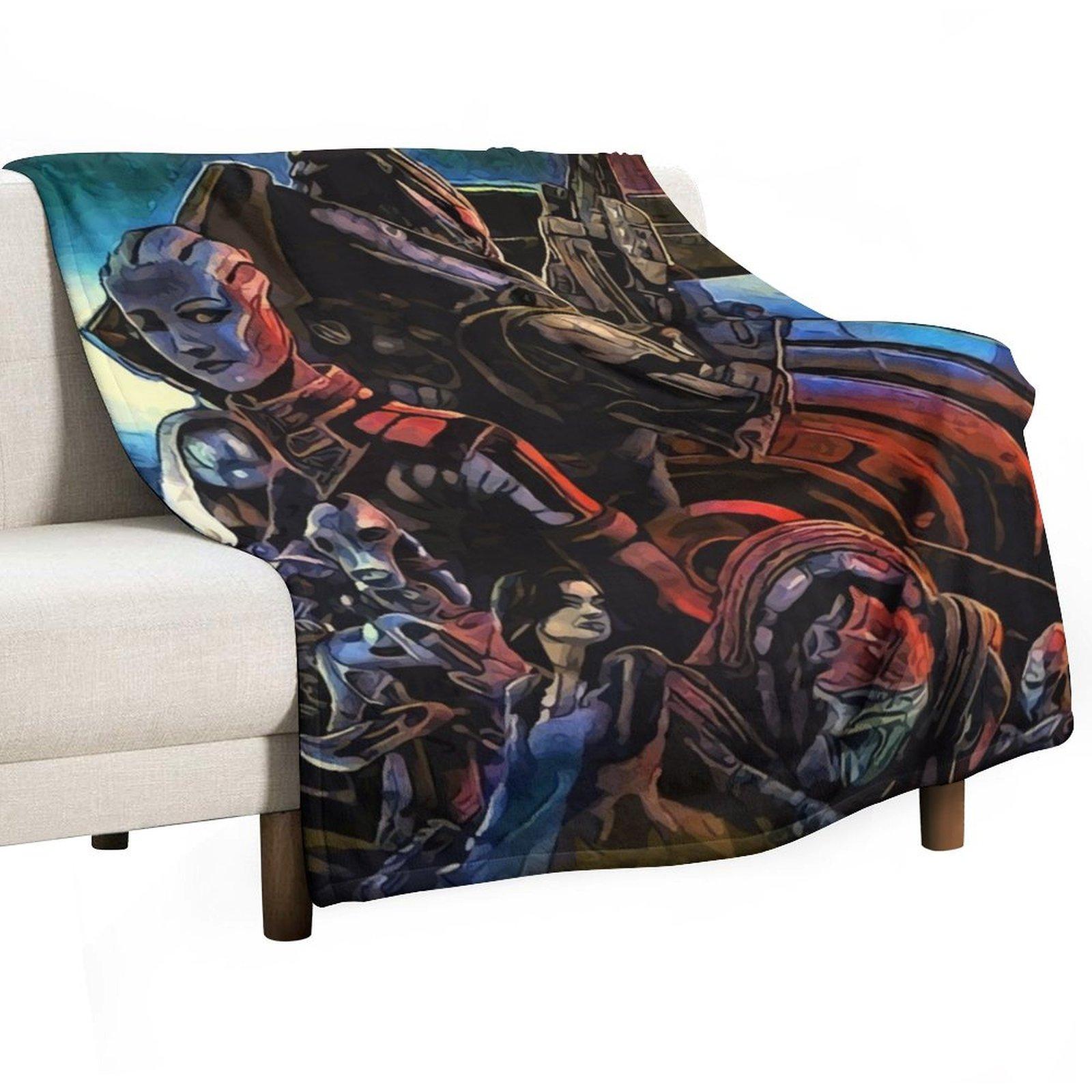 

Mass Effect Legendary Edition - Game Throw Blanket Soft Plaid valentine gift ideas Luxury Thicken Bed covers Blankets 30x40in