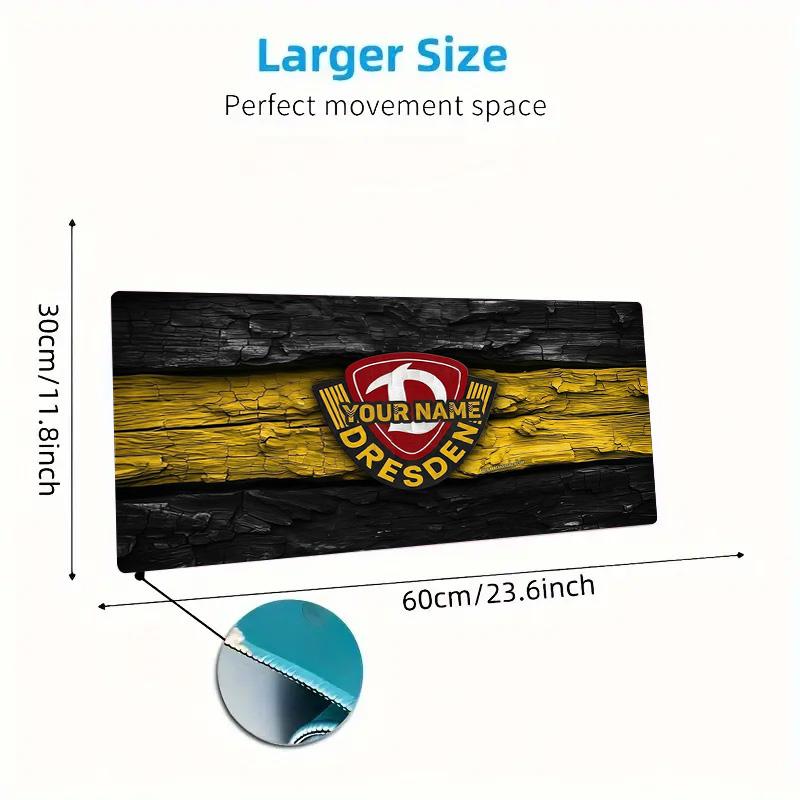 Dynamo Dresden Custom Name Large Size Mouse Pad Large Gaming Table Cushion Non-slip Laptop Tablet Big Mousepad XXL Mat Mini PC Playmat With Lock Edge
