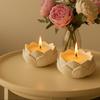 Concrete Lotus Jar Candle | Velvet Rose Aroma Burn Time | Perfect for Home Decor & Gifting