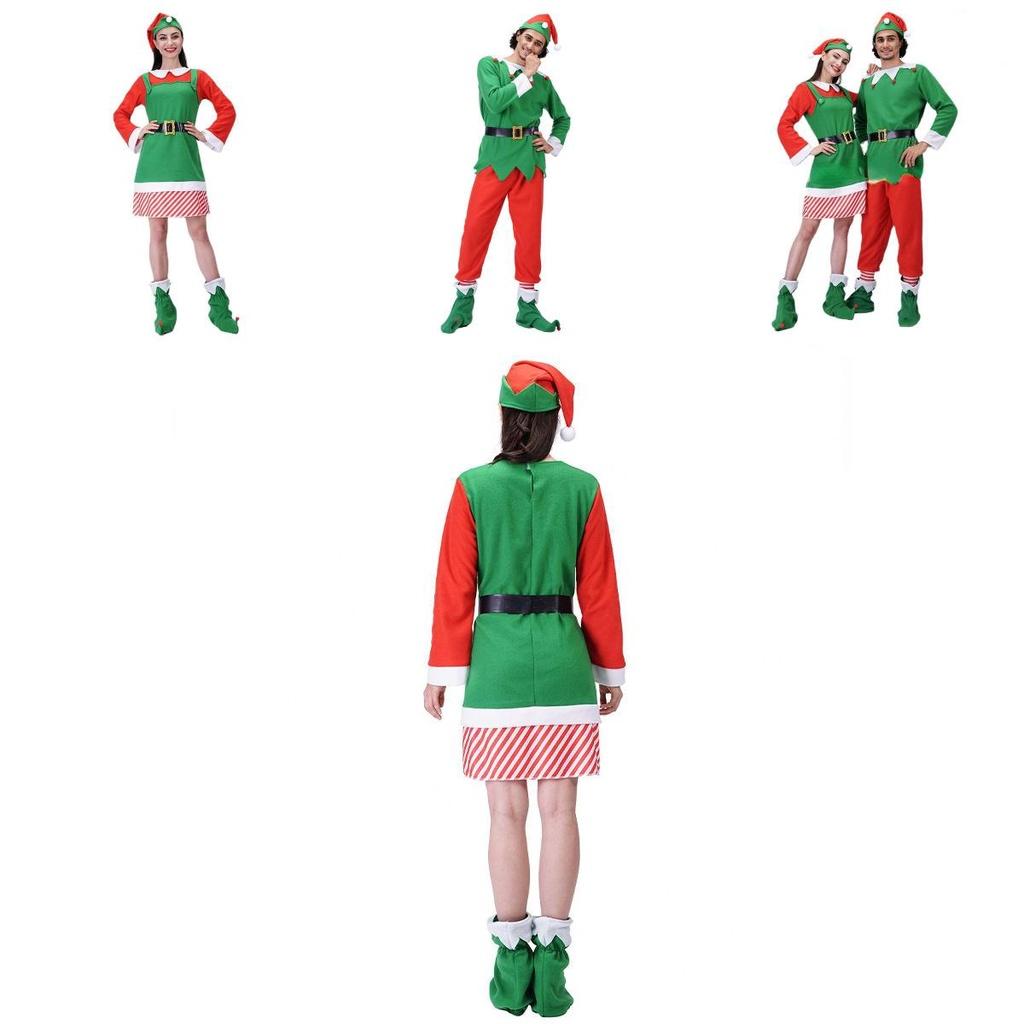 Weihnachtself Erwachsenen Cosplay Kostüm Paar Outfits