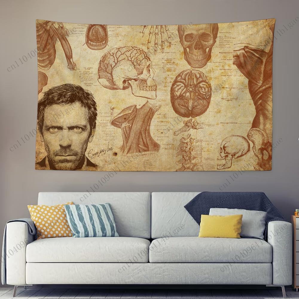 Team Charm Movie  themed Tapestry Classic Scene Room Decoration Bedroom Decoration Wall Hanging Medical Legend Themed Tapestry 74x94cm(29x37in)