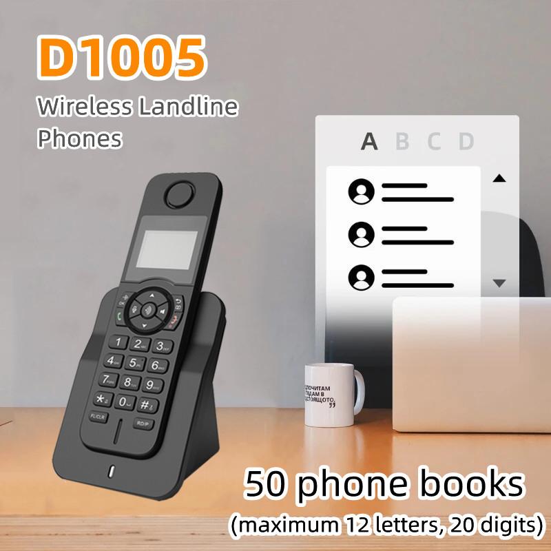 Aiek D1005 Trådløse fasttelefoner med oppringervisning Gjenta Handsfree Intern samtale For Office Home Hotel