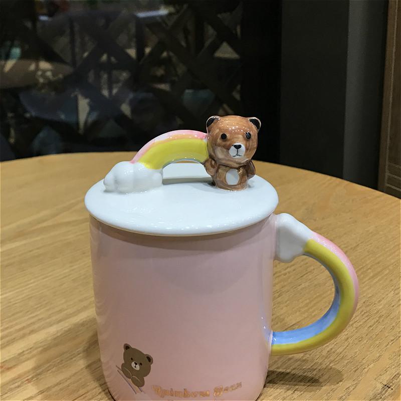 Creative Personality Mug Cute Girl Heart Cup Large Capacity Internet Celebrity Trendy Coffee Cup Household Ceramic Water Cup