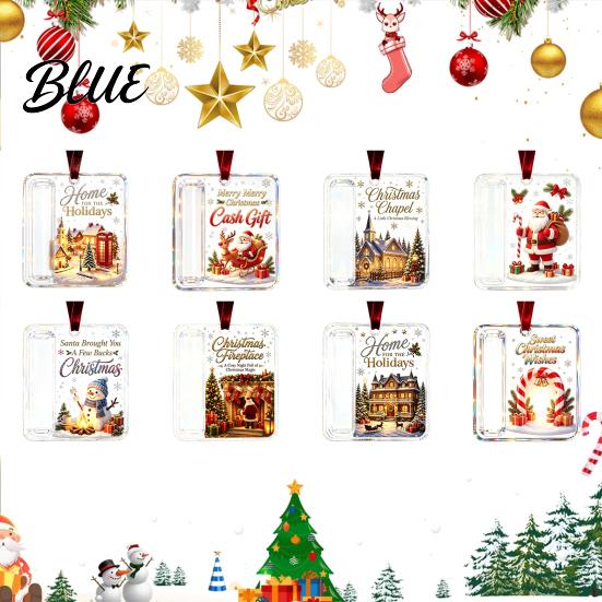 Acrylic Cash Surprise Pendant Christmas Money Holder Ornament Gift Hanging Decor with for Friends Festive Pattern Tree Giving Holiday Keepsake