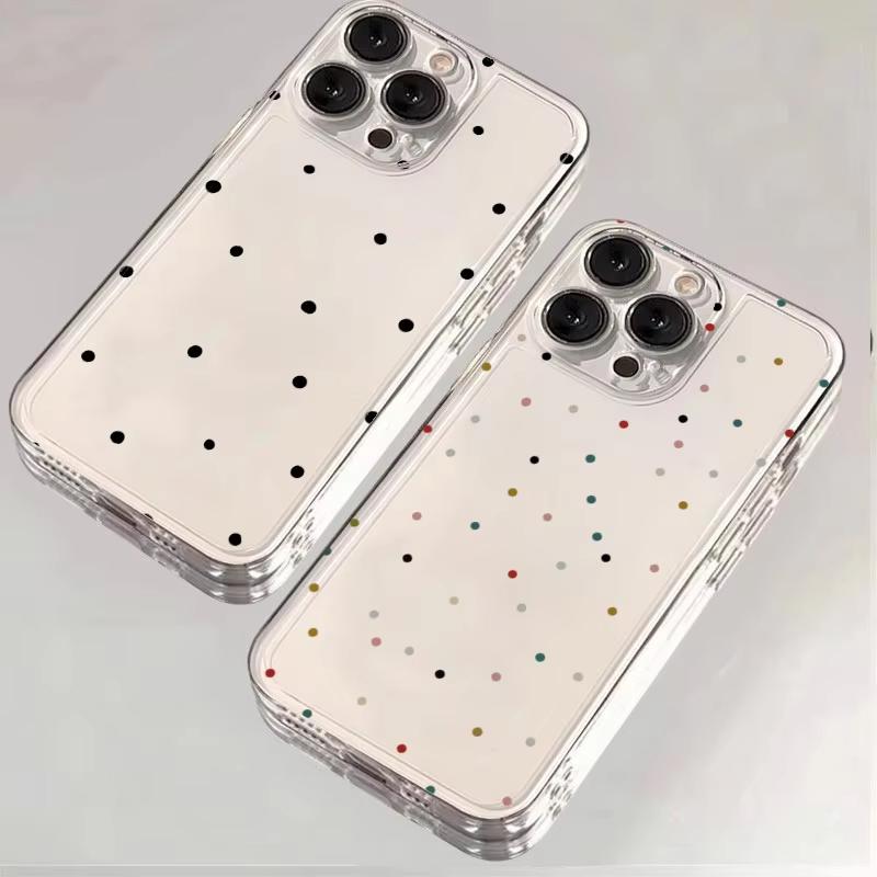 Simple Black Small Dot Transparent Phone Case for Samsung Galaxy S21 S22 S23 S24 S25 Ultra Plus FE Note 20 Soft Cover